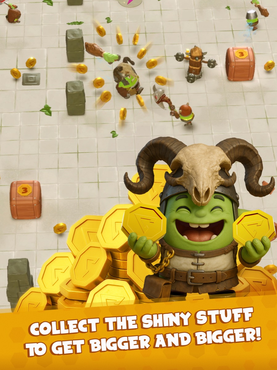 BamBam! Screenshot – Collect the shiny stuff to get bigger and bigger
